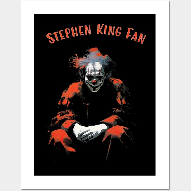 Stephen King Fan, Creepy Clown Wall Art by MythicLegendsDigital